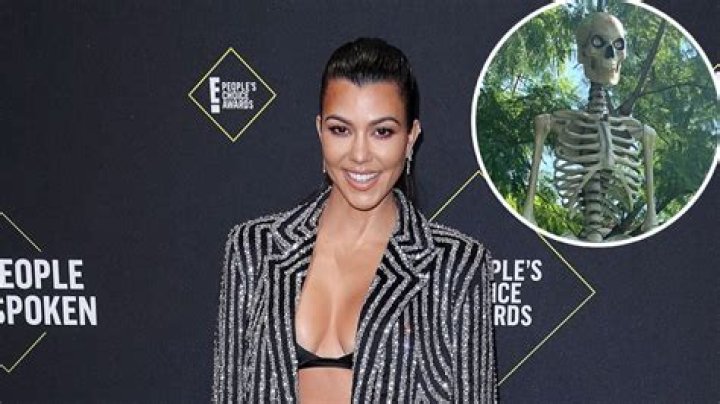 OMG! Kourtney Kardashian Decorates Her Backyard With a Giant-Sized Skeleton for Halloween